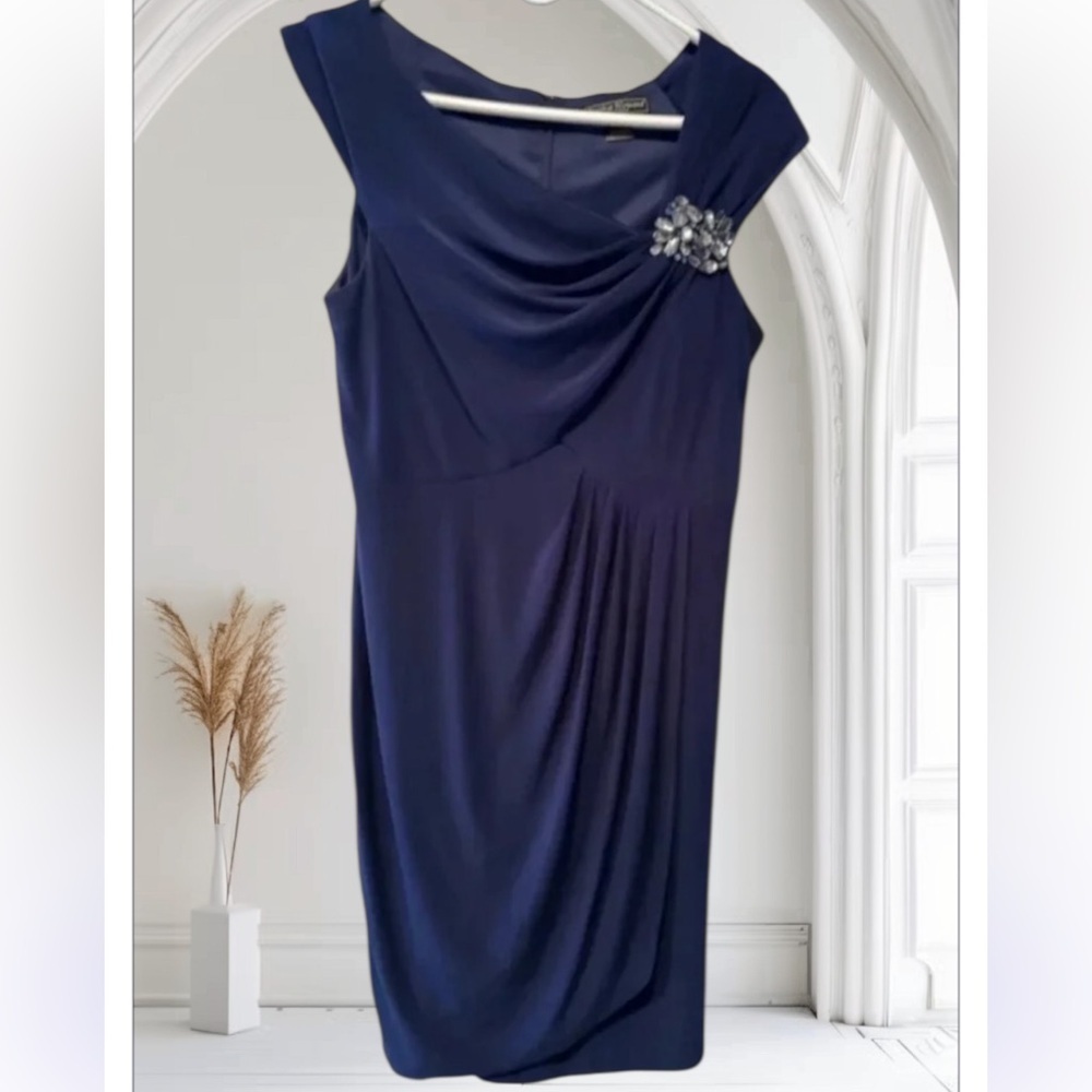 JESSICA HOWARD WOMENS FORMAL BLUE DRESS WEDDING WINTER FALL SUMMER SIZE 12